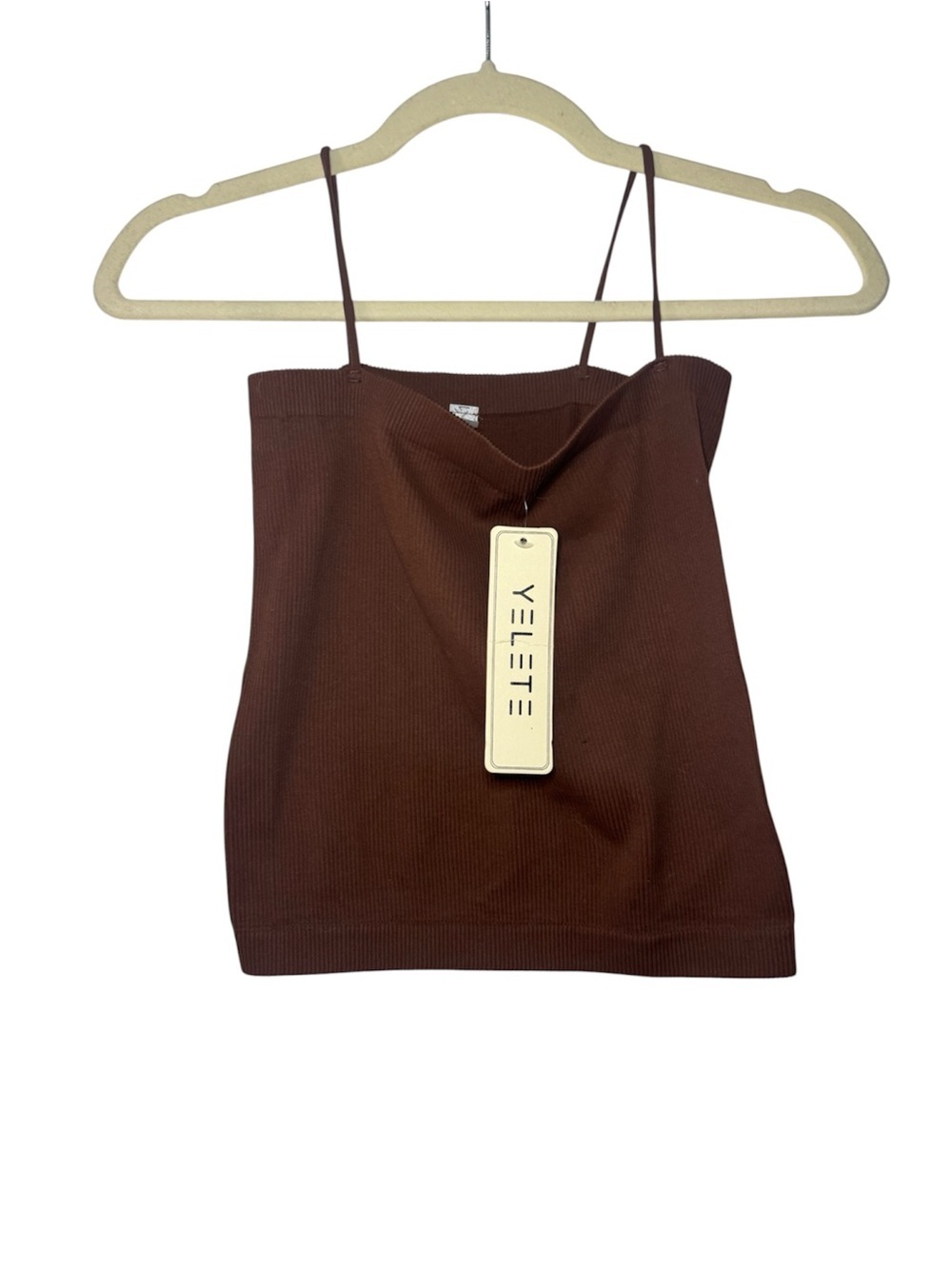 Yelete Brown Ribbed basic Tank